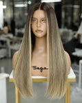 TSEGA Luxury Brazilian Straight Human Hair Wig - Brown (natural color)