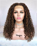 TSEGA Luxury Brazilian Picture Curl Human Hair Wig (6" HD)- Brown (HL2, 30#) 180% Density