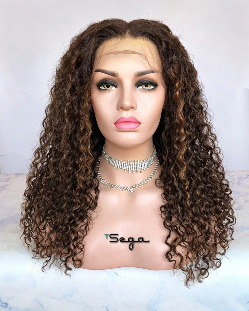 TSEGA Luxury Brazilian Picture Curl Human Hair Wig - Brown (HL2, 30#)